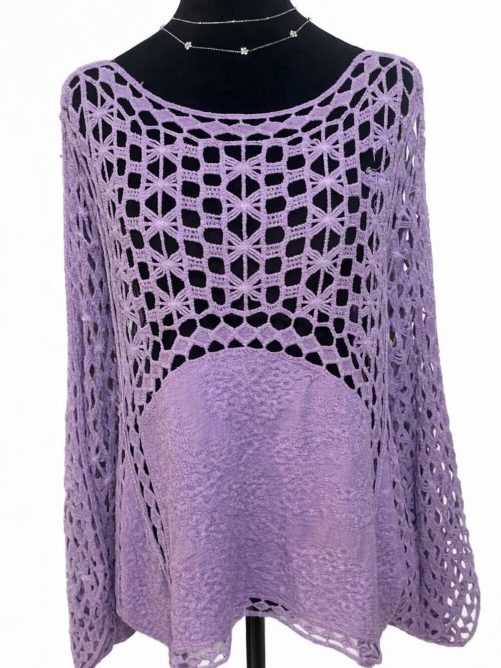 Spectacular Light Purple Crochet Cover Top (C45) - Picture 2 of 8